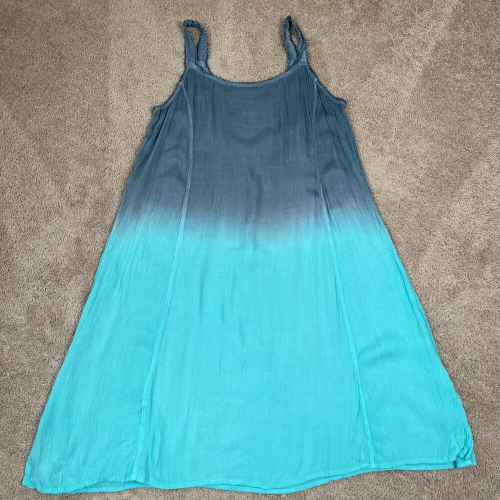 Raya Sun Dress Womens M Blue Ombre Rhinestone Fairy Bohemian Hippie Flowy India - Picture 11 of 11